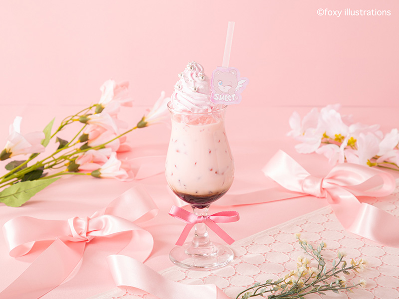 ベアのピンクカフェラテ