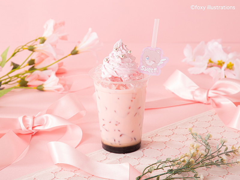 ベアのピンクカフェラテ
